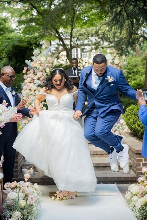 Couple Jumping the Broom at The Lace House at Arsenal Hill in Columbia, South Carolina