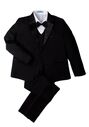 Little Tuxedos "Prodigy" Kids Black Tuxedo (5-Piece Set) Flower Girl Dress and Ring Bearer Outfit - thumbnail - 1