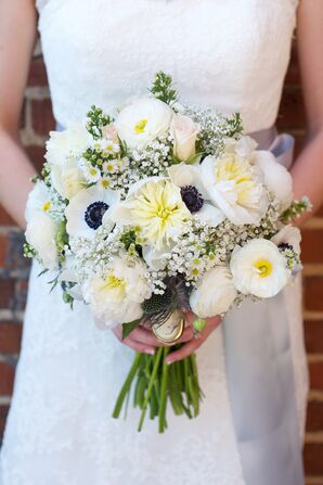 Ivory Anemone, Peony and Baby's Breath Bouquet