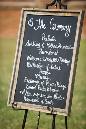 Framed Chalkboard Schedule of Events