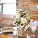 Rustic Ivory Centerpieces with Burlap Wrap