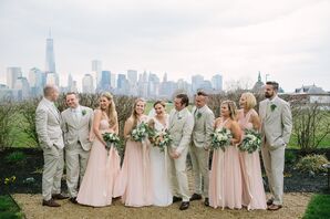 Soft, Romantic Taupe and Blush Wedding Party Attire