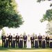 Strapless Navy Bridesmaid Dresses and Black Tuxedos