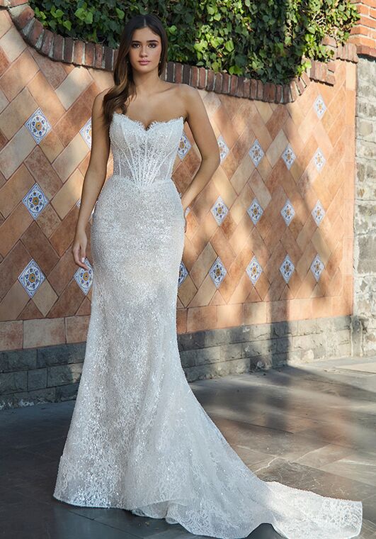 L'amour by Calla Blanche LA25250 Teasanah Sheath Wedding Dress - 5