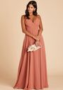Birdy Grey Kaia Dress in Terracotta V-Neck Bridesmaid Dress - thumbnail - 1
