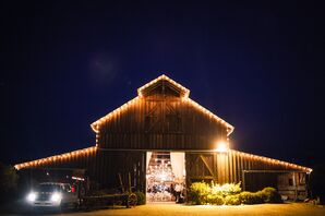 Rustic Barn Wedding, String Lights