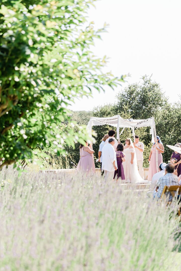 Couple Under Chuppah During Jewish Wedding Ceremony at Holman Ranch in Carmel Valley, California