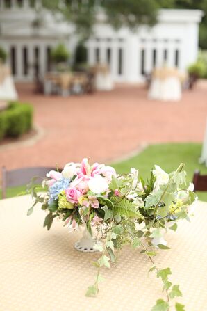 Understated Pastel Urn Flower Centerpieces