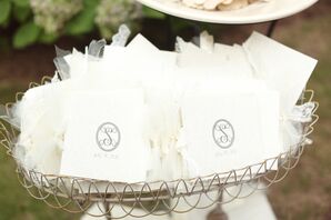 Simple Black Monogrammed Favor Bags