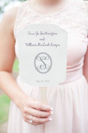Simple Monogrammed Ceremony Program Fan