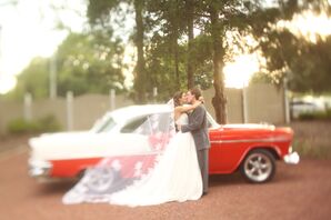 Tara and Will's Vintage Red Getaway Car