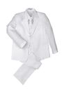 Little Tuxedos "Mason" Kids White Suit (5-Piece Set) Flower Girl Dress and Ring Bearer Outfit - thumbnail - 1