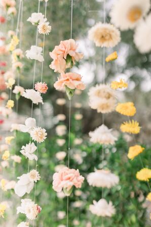 Romantic Hanging Carnations and Wildflowers