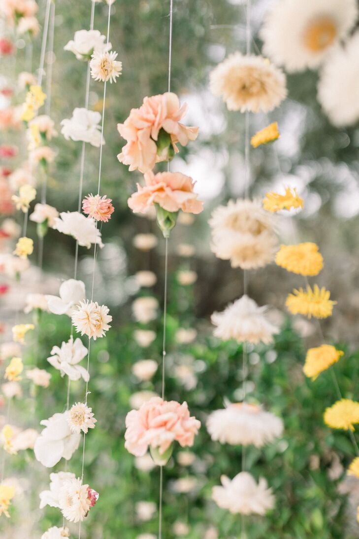 Romantic Hanging Carnations and Wildflowers