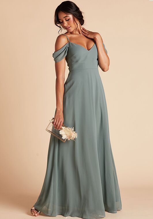 Birdy Grey Devin Convertible Dress in Sea Glass V-Neck Bridesmaid Dress - 4