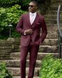 BLACKTIE SHARKSKIN Brick Wedding Suit Red Tuxedo - thumbnail - 1
