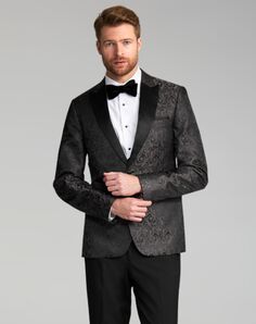 Friar Tux Black Paisley Chase Tuxedo Black Tuxedo
