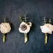 Simple White Anemone and Ranunculus Boutonnieres