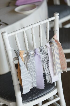 Patterned Fabric Garland on Chiavari Chair