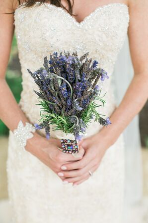 Lavender Bridal Bouquet With Vintage Brooch