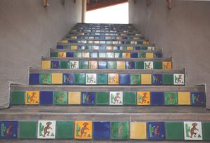 Mexican Painted-Tile Staircase