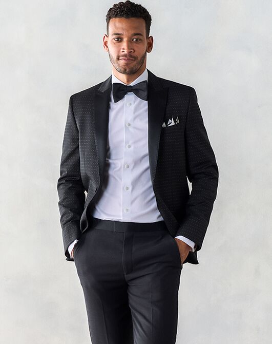 The Black Tux Onyx Dot Peak Lapel Jacket Tuxedo Black Tuxedo - 7