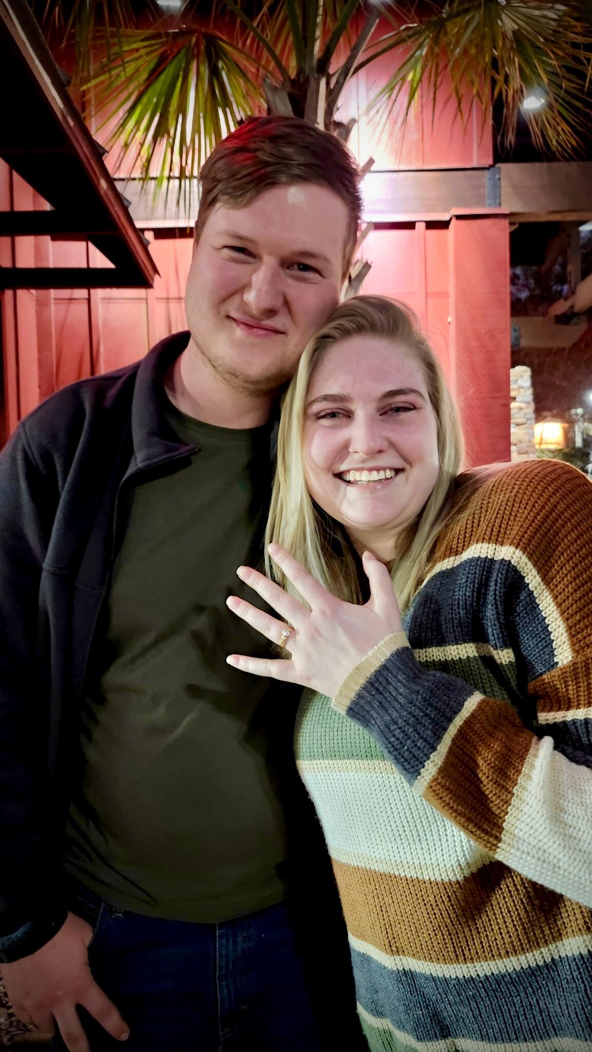 Kayla said YES!! After a delicious dinner at Longhorns Austin proposed with a special ring he designed himself (with the help of Olivia of course) and they even caught it on camera. Ask about the video, it’s guaranteed to make you laugh.
