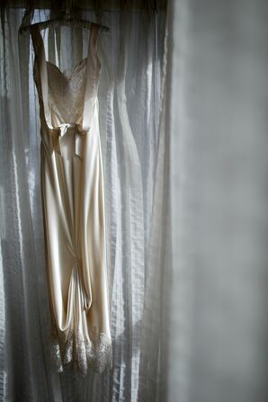 Form Fitting Column Wedding Dress