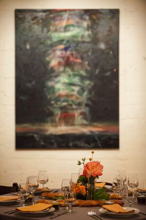 Modern Art Backdrop at Reception