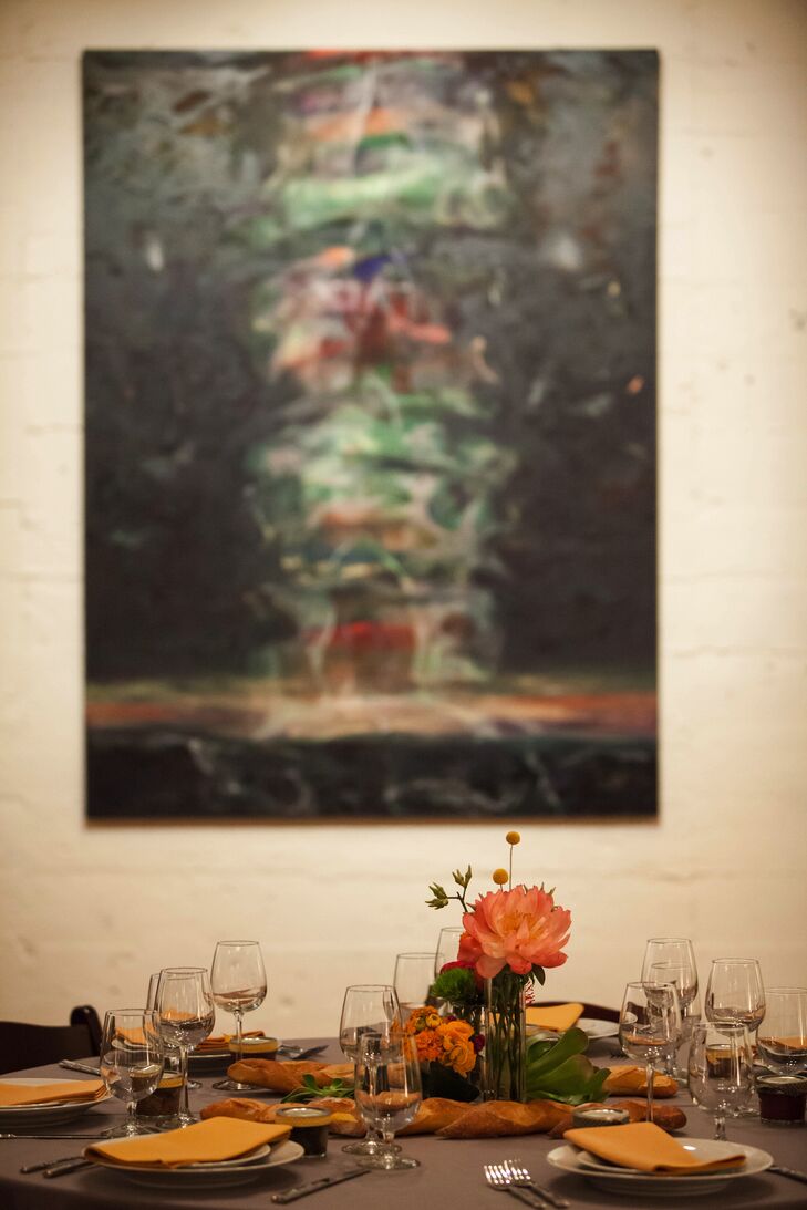 Modern Art Backdrop at Reception