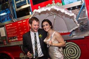 Bride and Groom at Food Truck