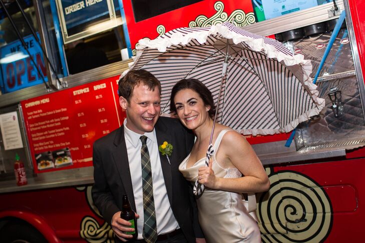 Bride and Groom at Food Truck