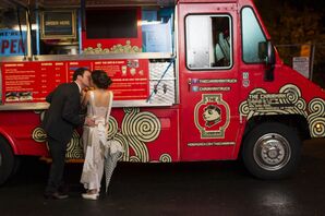 Bride and Groom Order at Food Truck