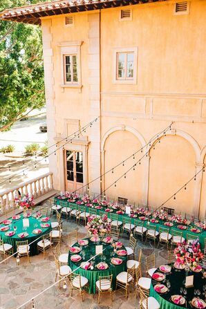 South-of-France-Inspired Wedding Reception With Pink and Green Palette