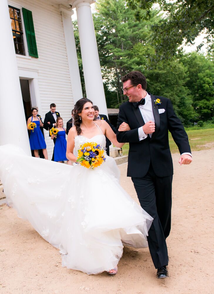 Newlyweds Recess from the Church as Husband and Wife