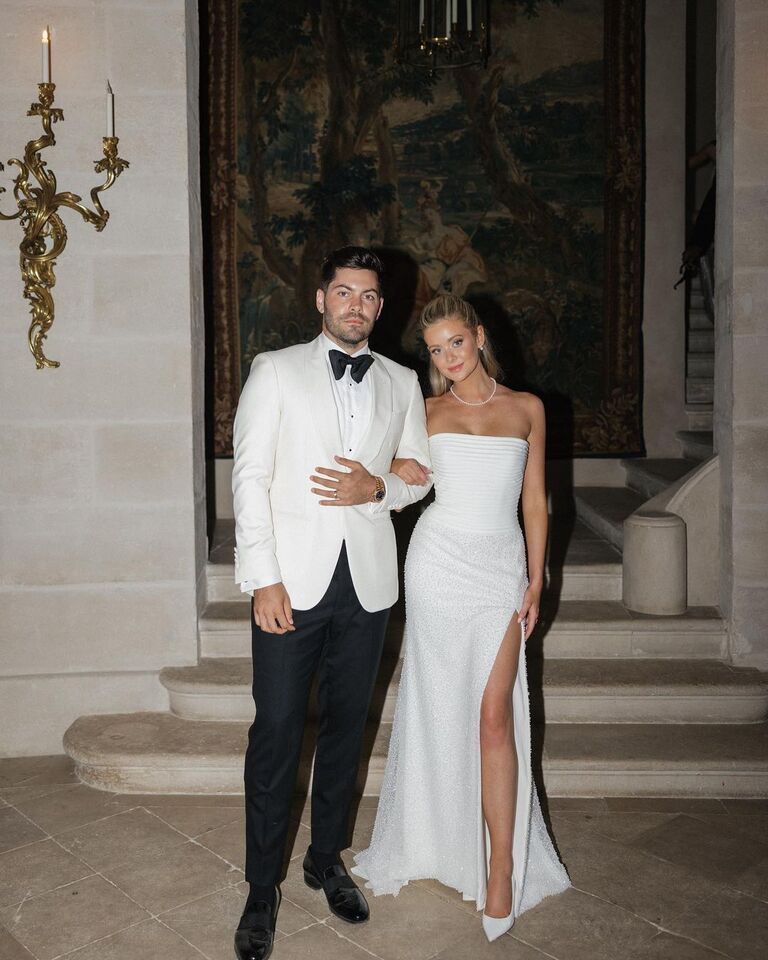 Dylan Barbour and Hannah Godwin at their wedding reception