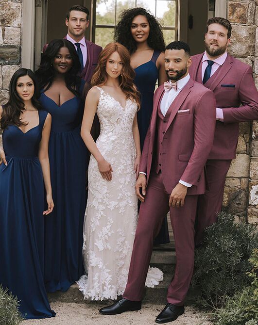 BLACKTIE SAVOY Burgundy Wedding Suit Red Tuxedo - 7