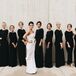 Black Three-Quarter-Length Sleeve Bridesmaid Dresses