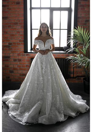 Olivia Bottega Princess Lace Off-the-Shoulders Wedding Dress Charlotte Ball Gown Wedding Dress