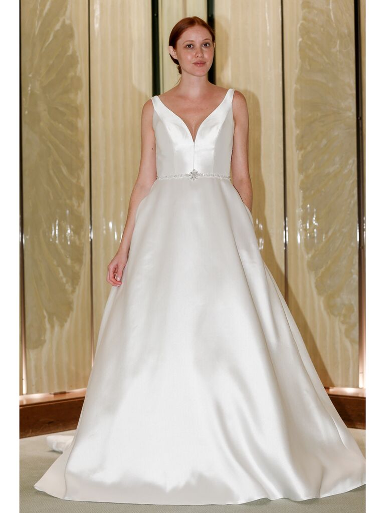 Randy Fenoli Fall 2019 Bridal Collection structured satin full A-line wedding dress