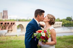 Textured, Lush Wildflower Bridal Bouquet