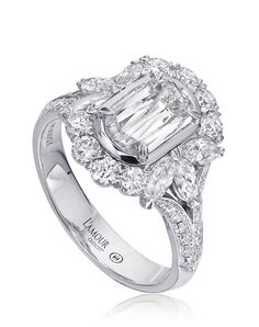 Christopher Designs Glamorous Emerald, Oval Cut Engagement Ring