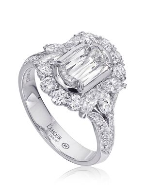 Christopher Designs Glamorous Emerald, Oval Cut Engagement Ring