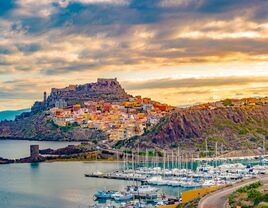 Italian village Castelsardo in Sardinia, Italy.