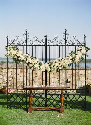 Floral Adorned Iron Gate Backdrop