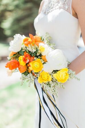 Vibrant Yellow, Orange and White Bridal Bouquet