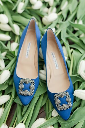 Glamorous Blue Pointy-Toe Shoes