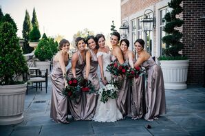 Classy Champagne Bridesmaid Gowns