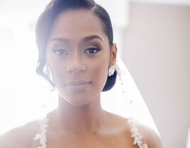 Woman smiling on her wedding day