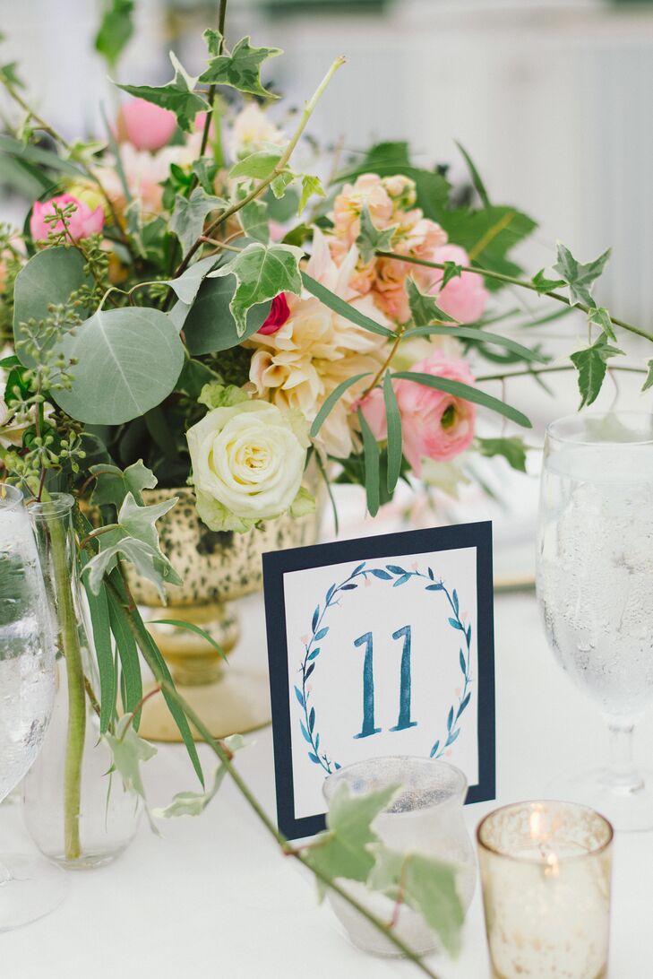 DIY Watercolor Dining Table Numbers